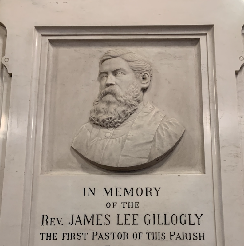 Plaque of the Rev. James Gillogly, first rector of Good Shepherd.